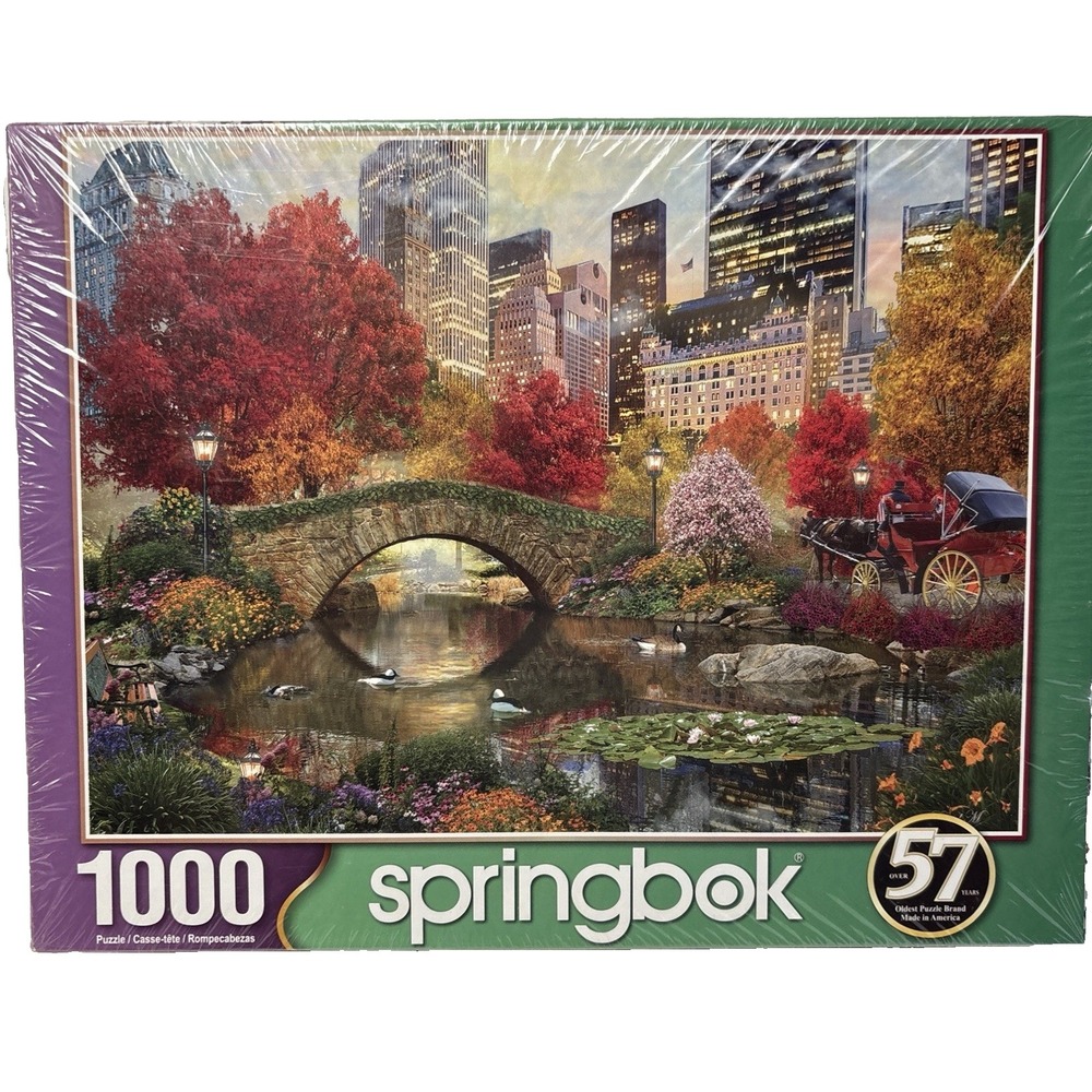 Springbok Jigsaw Puzzle Central Park Paradise 1000 Piece  Made in USA New Sealed